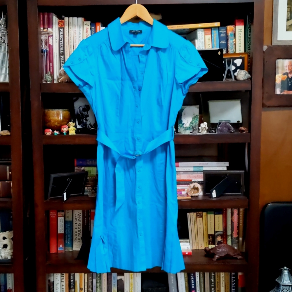 Turquoise shirt dress